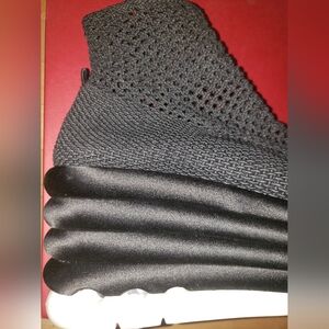 BNWB Salvatore Ferragamo jet black platform basketweave silk ankle mesh bootie